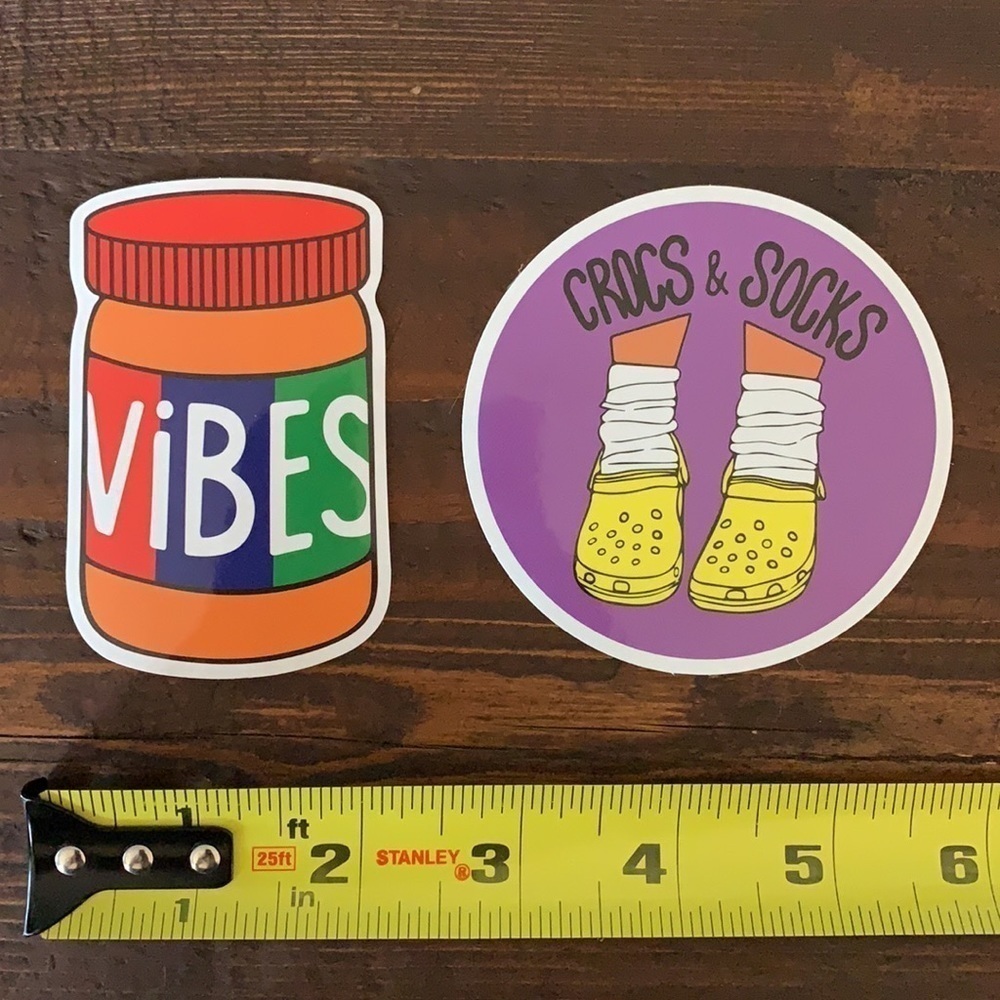 Stickers Set of 2 Laptop Water Bottle VSCO Large - Picture 2 of 3